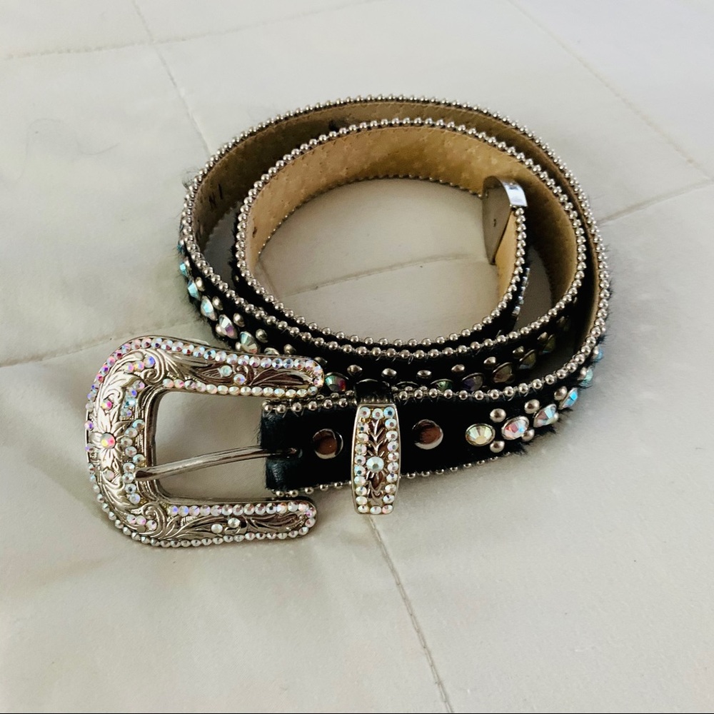 BB Simon Belt Swarovski Black Western AB
